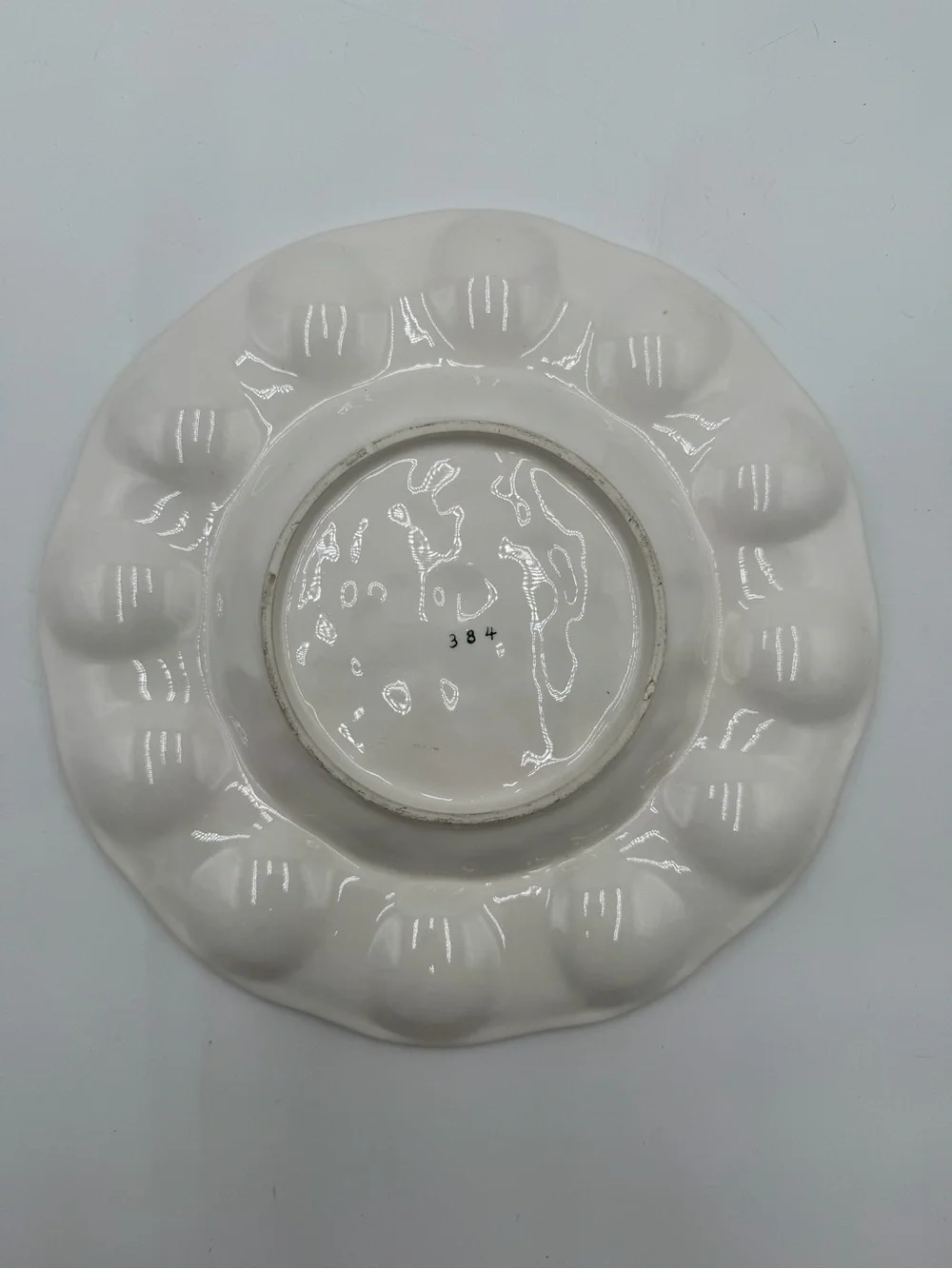Vintage LEFTON Deviled Egg Plate Summer Flowers 384 Mid Century Floral 10”